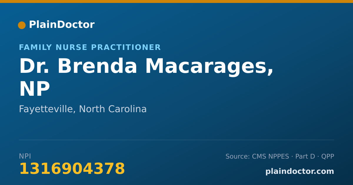 Shareable card for Brenda Macarages, NP - Family Nurse Practitioner, Fayetteville, NC