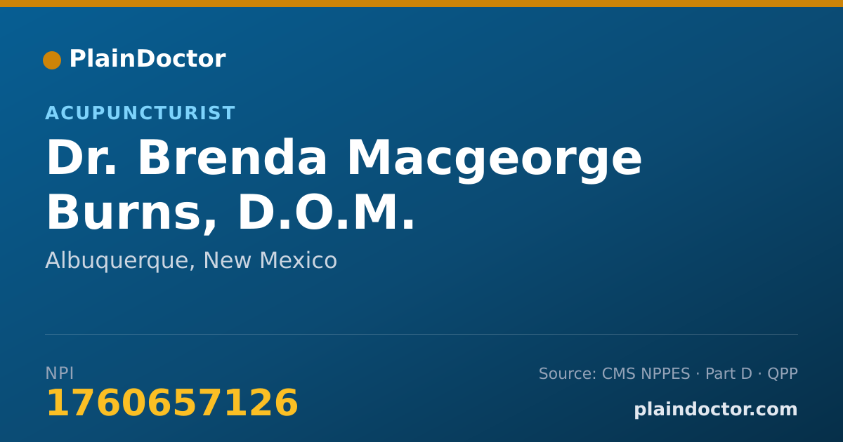 Shareable card for Brenda Macgeorge Burns, D.O.M. - Acupuncturist, Albuquerque, NM