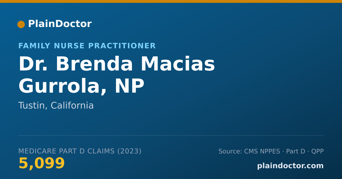 Shareable card for Brenda Macias Gurrola, NP - Family Nurse Practitioner, Tustin, CA