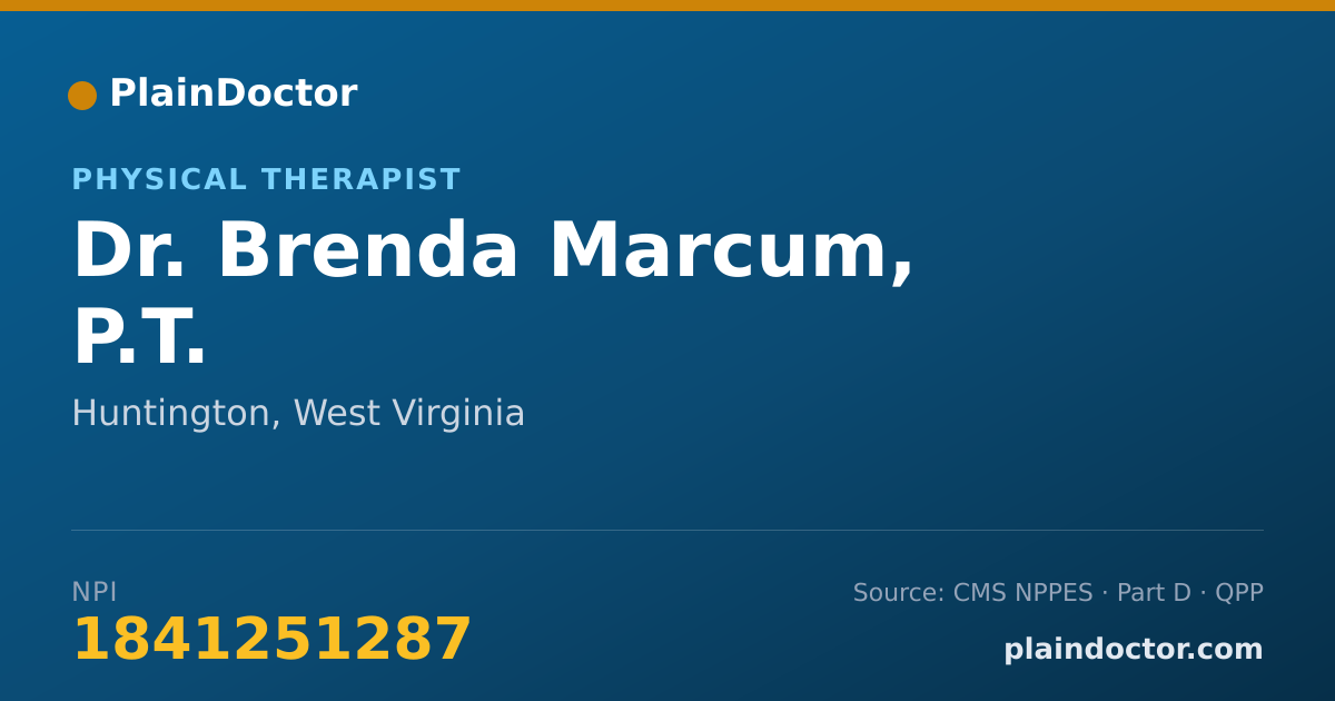 Shareable card for Brenda Marcum, P.T. - Physical Therapist, Huntington, WV