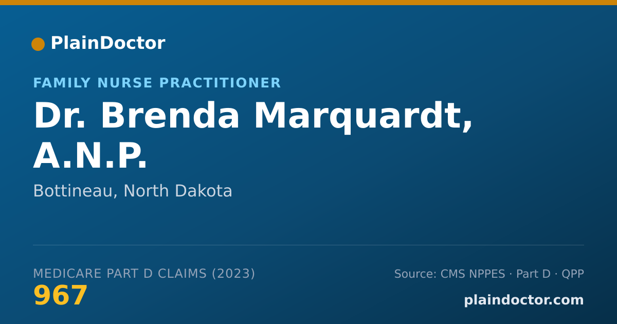Shareable card for Brenda Marquardt, A.N.P. - Family Nurse Practitioner, Bottineau, ND