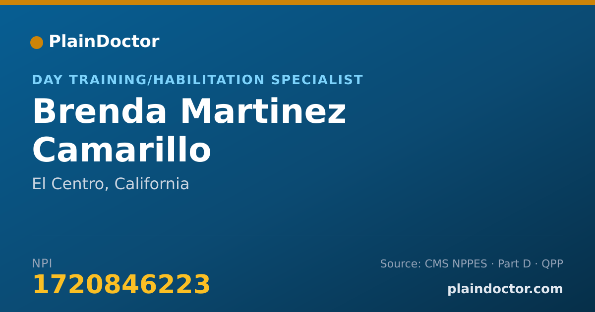 Shareable card for Brenda Martinez Camarillo - Day Training/Habilitation Specialist, El Centro, CA