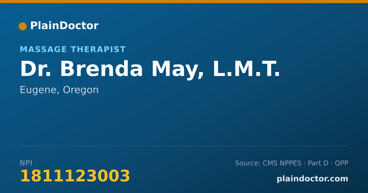 Shareable card for Brenda May, L.M.T. - Massage Therapist, Eugene, OR