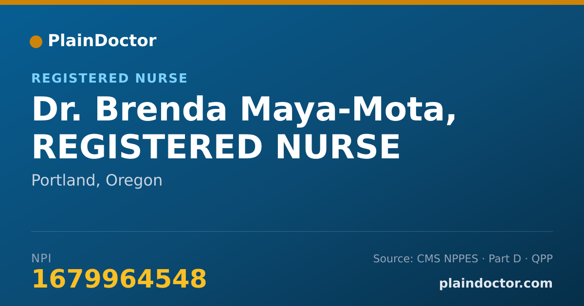 Shareable card for Brenda Maya-Mota, REGISTERED NURSE - Registered Nurse, Portland, OR