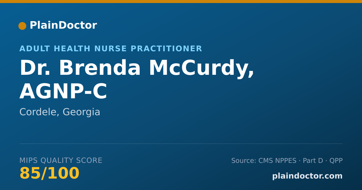 Shareable card for Brenda McCurdy, AGNP-C - Adult Health Nurse Practitioner, Cordele, GA