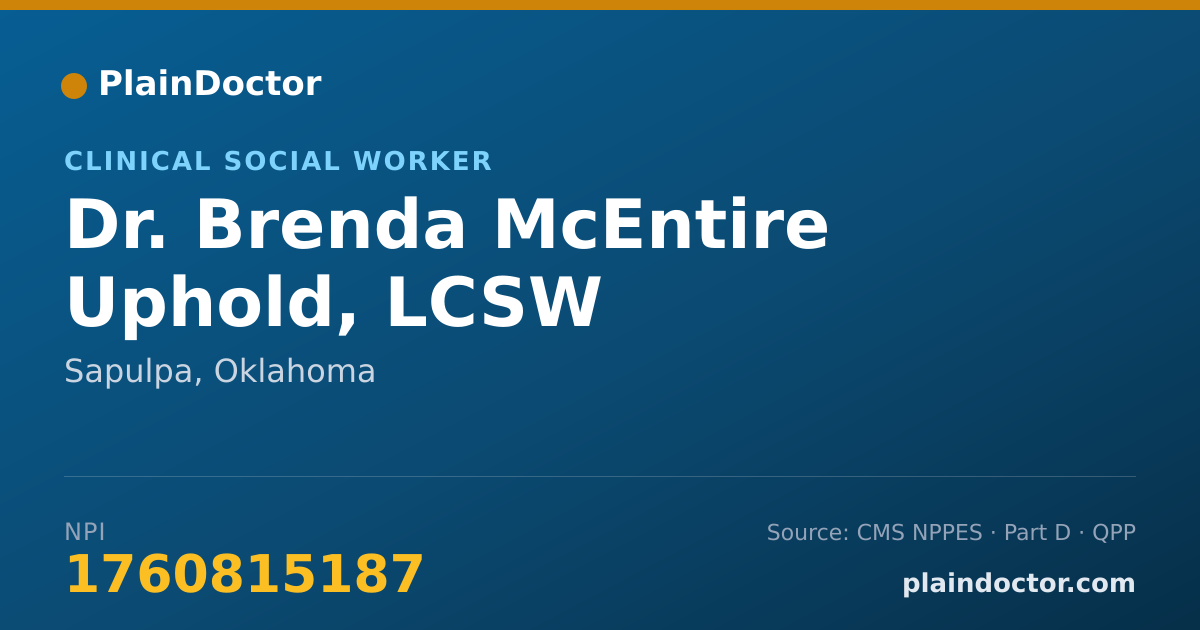 Shareable card for Brenda McEntire Uphold, LCSW - Clinical Social Worker, Sapulpa, OK