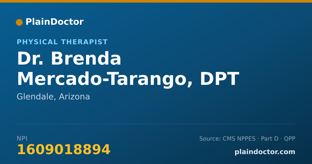 Shareable card for Brenda Mercado-Tarango, DPT - Physical Therapist, Glendale, AZ