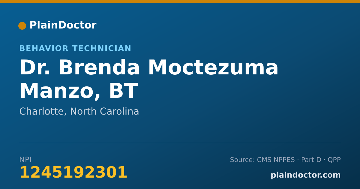 Shareable card for Brenda Moctezuma Manzo, BT - Behavior Technician, Charlotte, NC