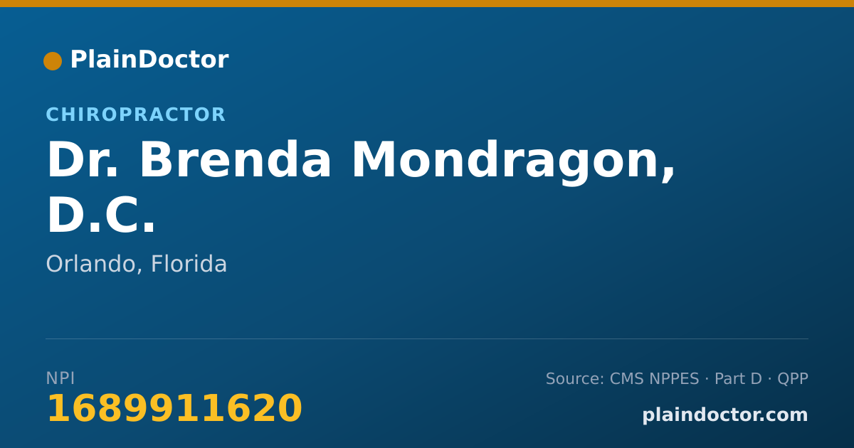 Shareable card for Brenda Mondragon, D.C. - Chiropractor, Orlando, FL