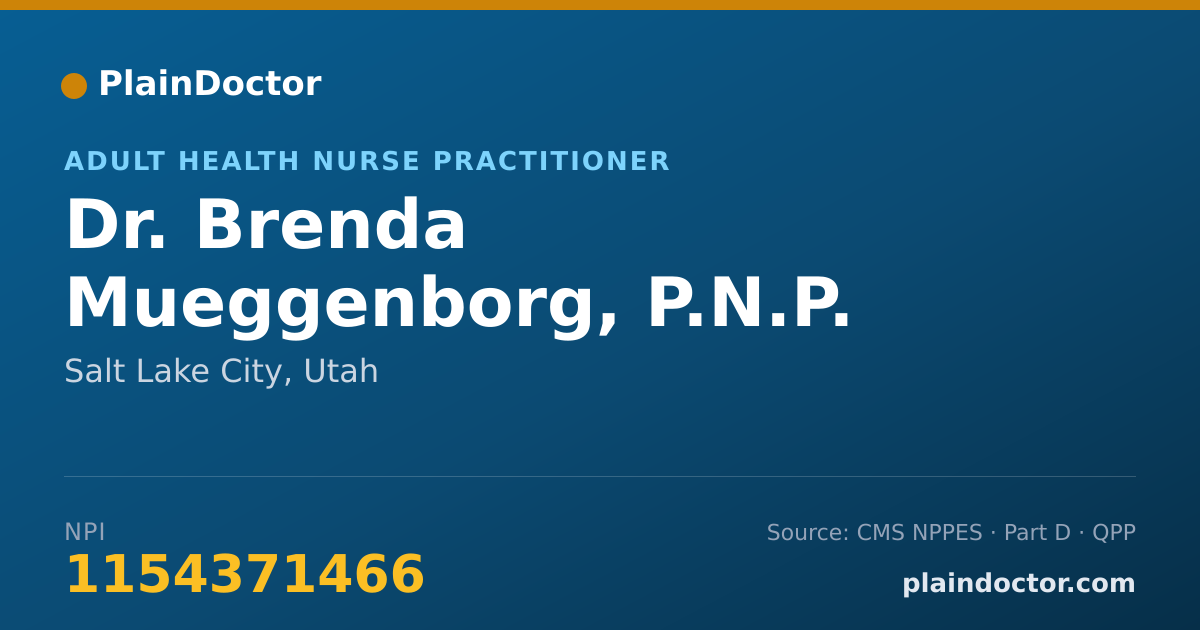 Shareable card for Brenda Mueggenborg, P.N.P. - Adult Health Nurse Practitioner, Salt Lake City, UT
