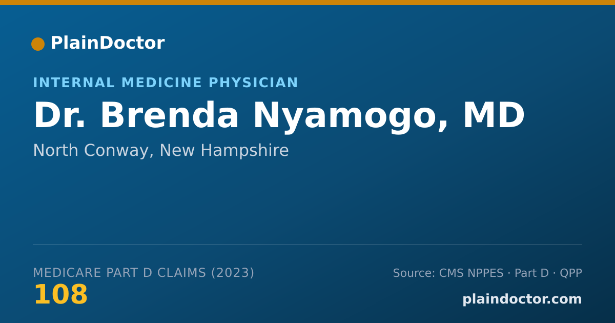 Shareable card for Brenda Nyamogo, MD - Internal Medicine Physician, North Conway, NH