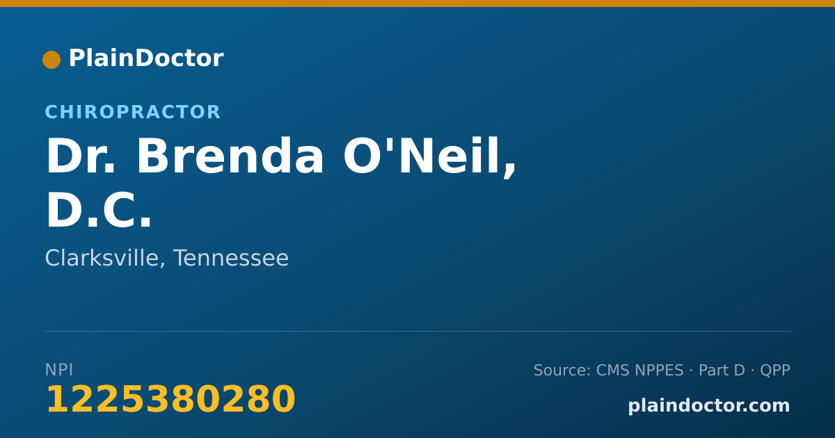 Shareable card for Brenda O'Neil, D.C. - Chiropractor, Clarksville, TN
