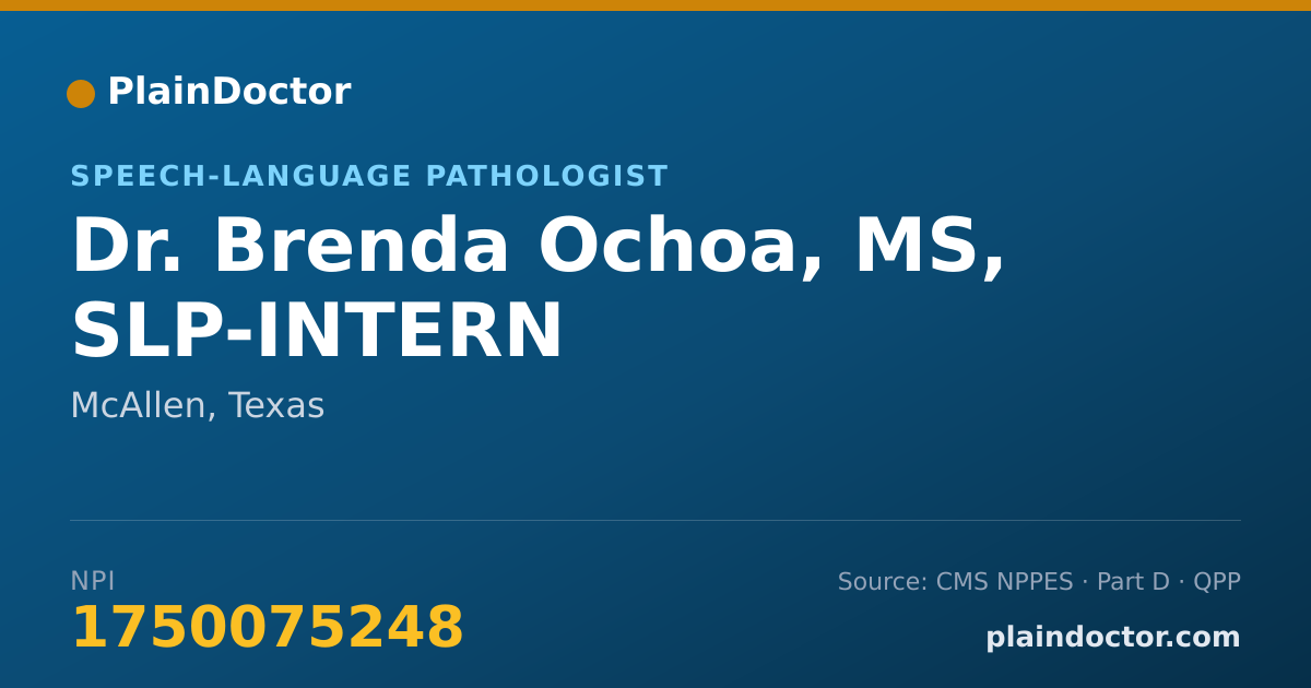 Shareable card for Brenda Ochoa, MS, SLP-INTERN - Speech-Language Pathologist, McAllen, TX