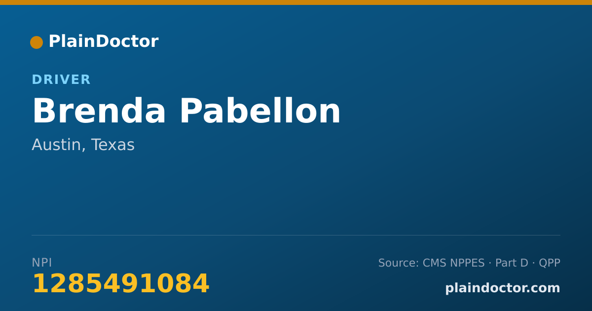 Shareable card for Brenda Pabellon - Driver, Austin, TX