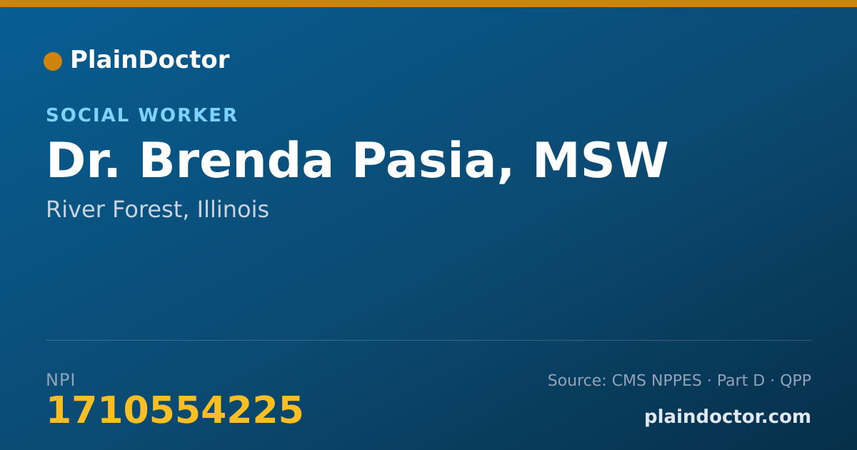 Shareable card for Brenda Pasia, MSW - Social Worker, River Forest, IL