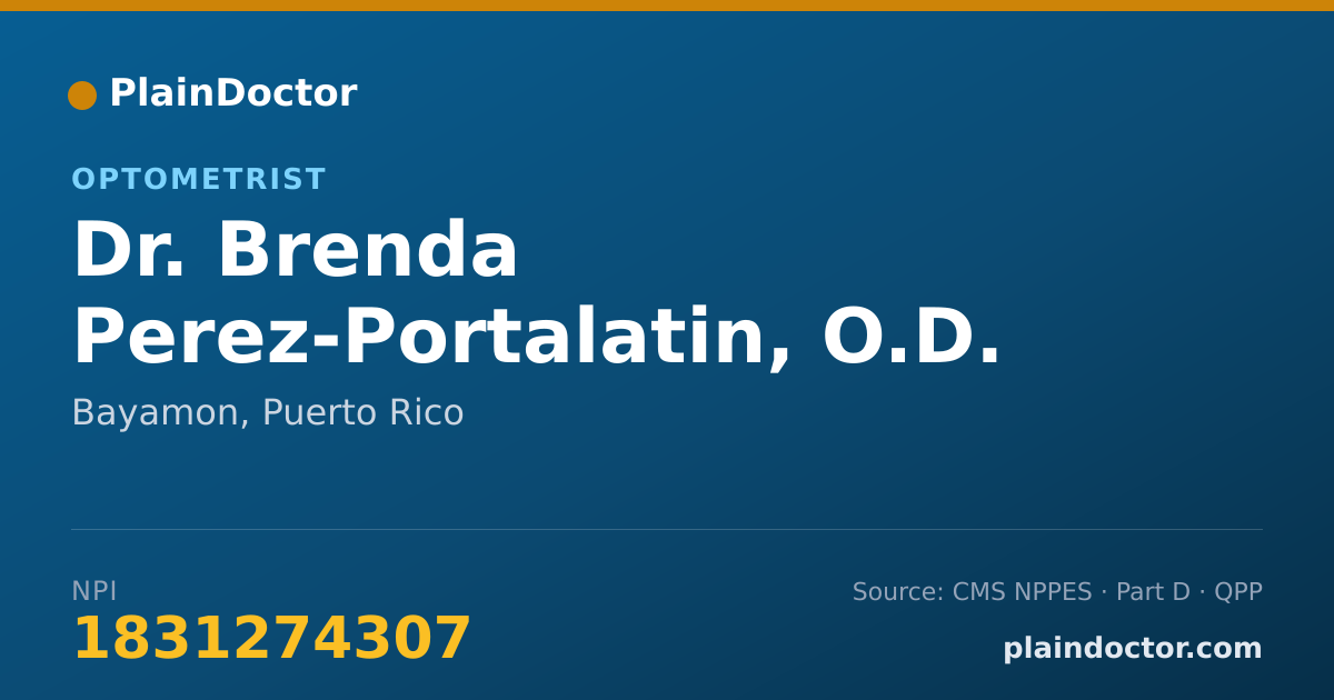 Shareable card for Brenda Perez-Portalatin, O.D. - Optometrist, Bayamon, PR
