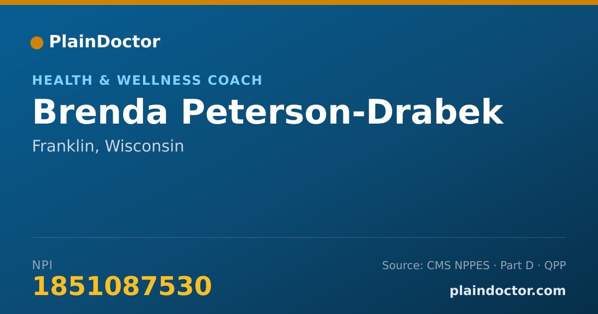 Shareable card for Brenda Peterson-Drabek - Health & Wellness Coach, Franklin, WI