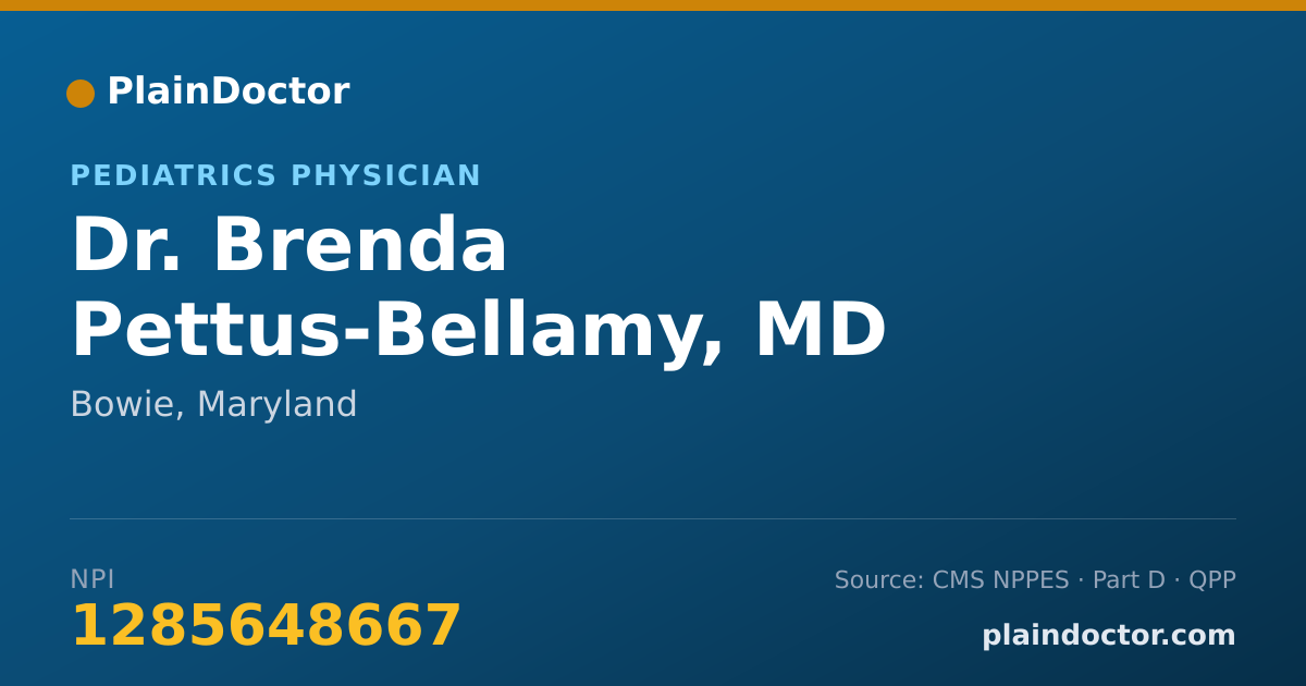 Shareable card for Brenda Pettus-Bellamy, MD - Pediatrics Physician, Bowie, MD