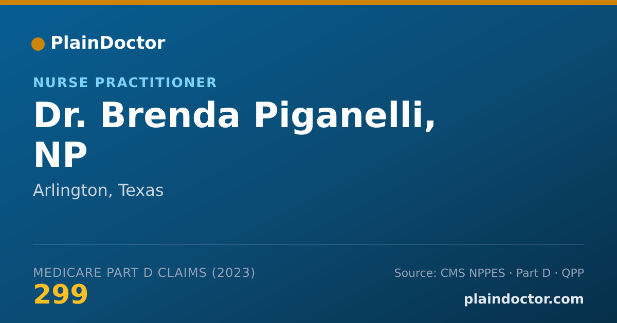 Shareable card for Brenda Piganelli, NP - Nurse Practitioner, Arlington, TX