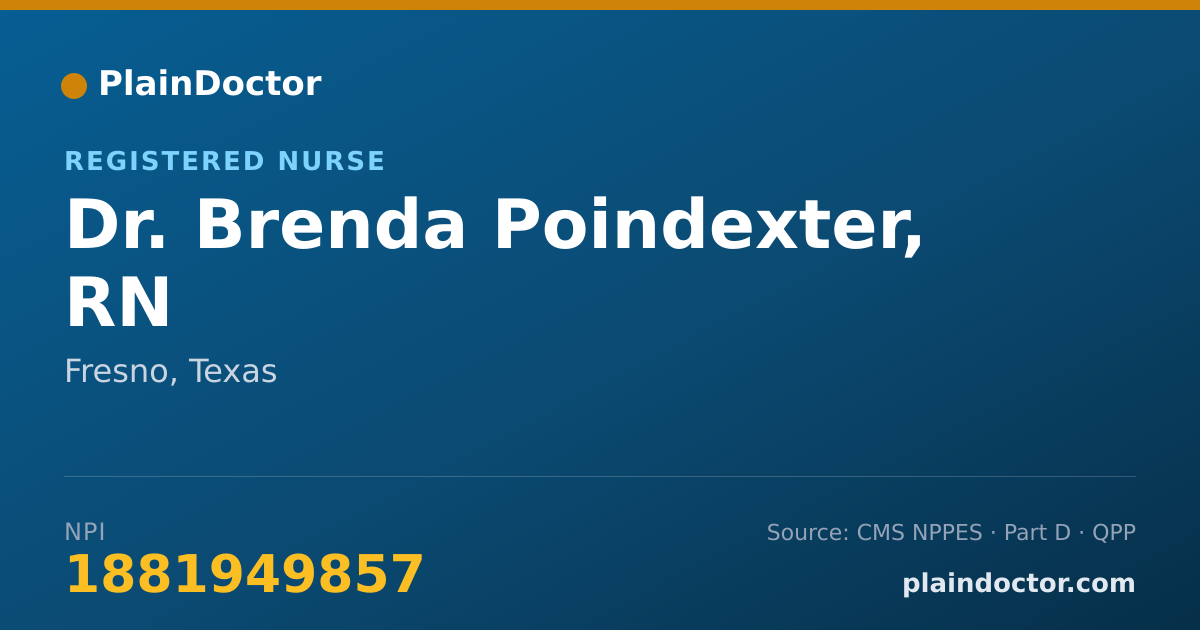Shareable card for Brenda Poindexter, RN - Registered Nurse, Fresno, TX