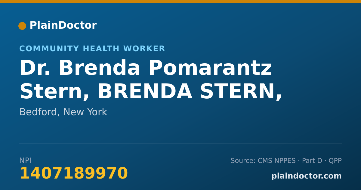 Shareable card for Brenda Pomarantz Stern, BRENDA STERN, LCSW - Community Health Worker, Bedford, NY