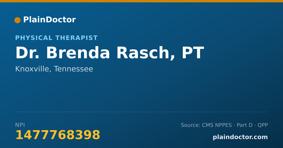 Shareable card for Brenda Rasch, PT - Physical Therapist, Knoxville, TN