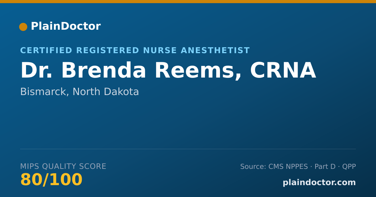 Shareable card for Brenda Reems, CRNA - Certified Registered Nurse Anesthetist, Bismarck, ND