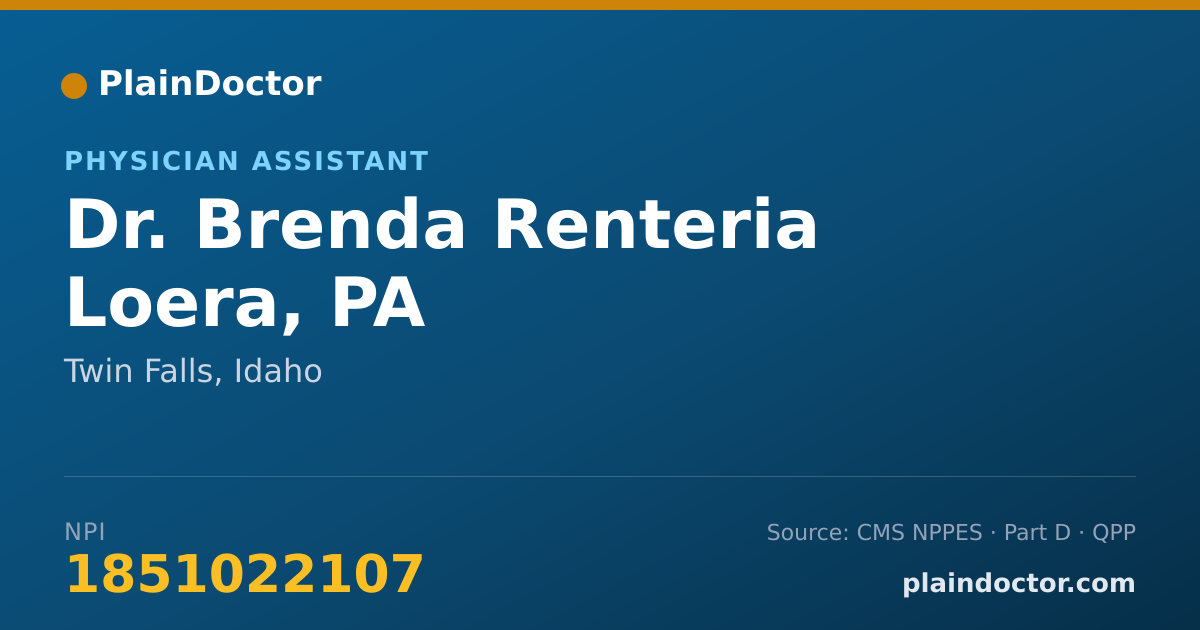 Shareable card for Brenda Renteria Loera, PA - Physician Assistant, Twin Falls, ID