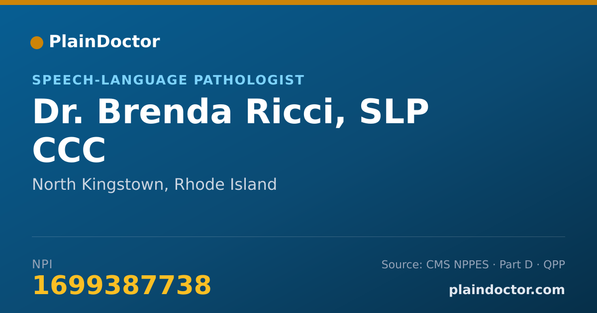 Shareable card for Brenda Ricci, SLP CCC - Speech-Language Pathologist, North Kingstown, RI