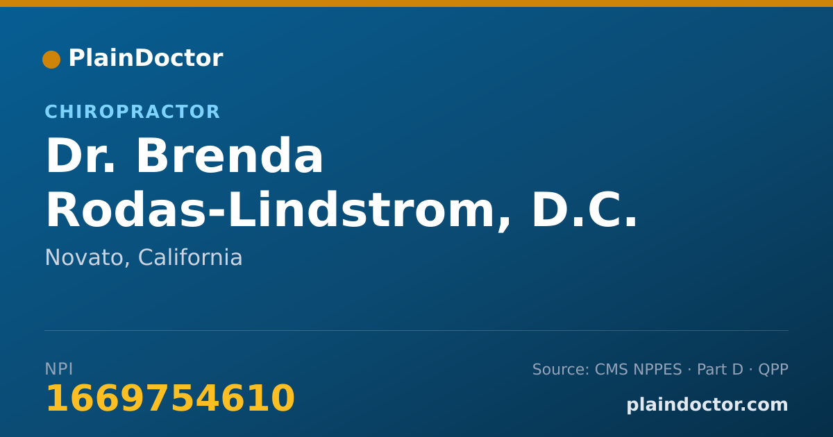 Shareable card for Brenda Rodas-Lindstrom, D.C. - Chiropractor, Novato, CA