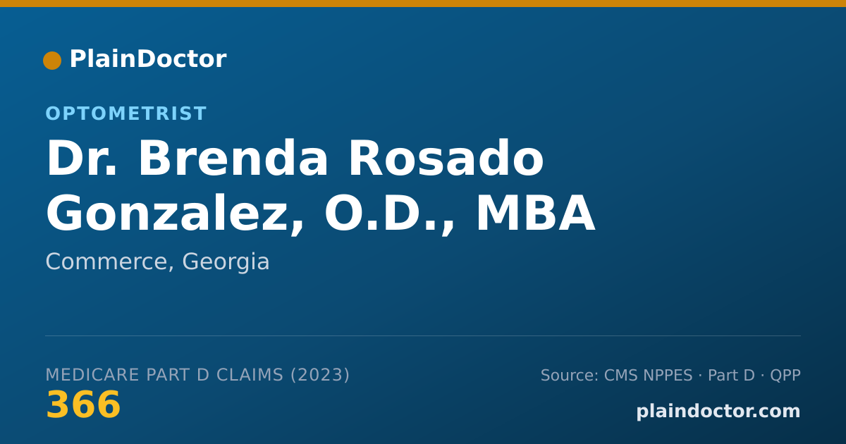 Shareable card for Brenda Rosado Gonzalez, O.D., MBA - Optometrist, Commerce, GA