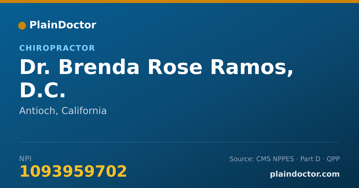 Shareable card for Brenda Rose Ramos, D.C. - Chiropractor, Antioch, CA