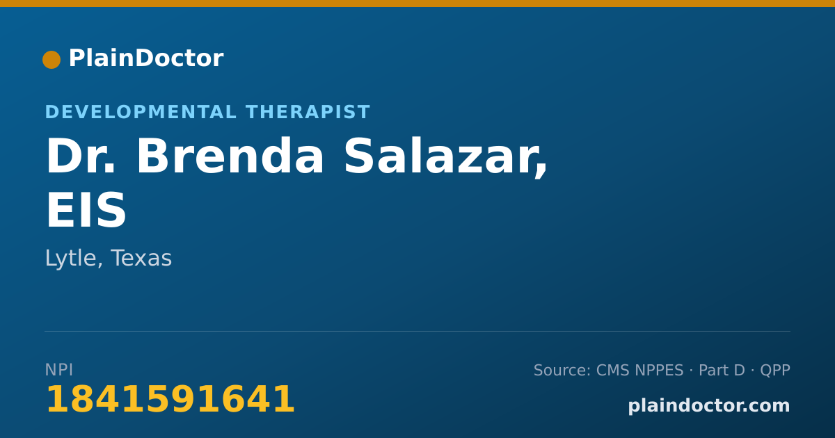 Shareable card for Brenda Salazar, EIS - Developmental Therapist, Lytle, TX