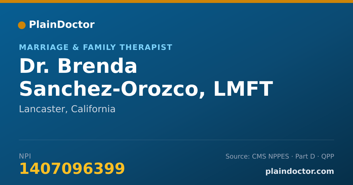 Shareable card for Brenda Sanchez-Orozco, LMFT - Marriage & Family Therapist, Lancaster, CA