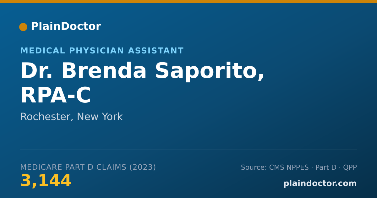 Shareable card for Brenda Saporito, RPA-C - Medical Physician Assistant, Rochester, NY