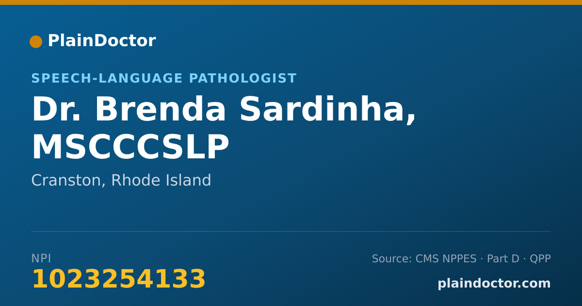 Shareable card for Brenda Sardinha, MSCCCSLP - Speech-Language Pathologist, Cranston, RI