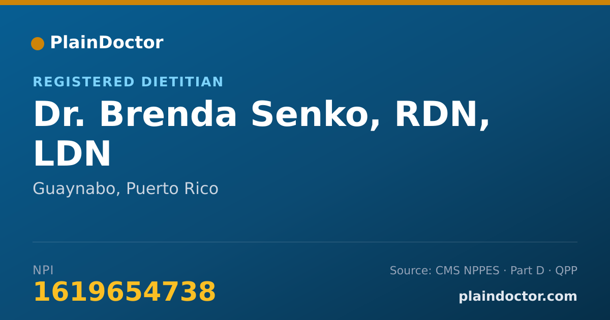 Shareable card for Brenda Senko, RDN, LDN - Registered Dietitian, Guaynabo, PR
