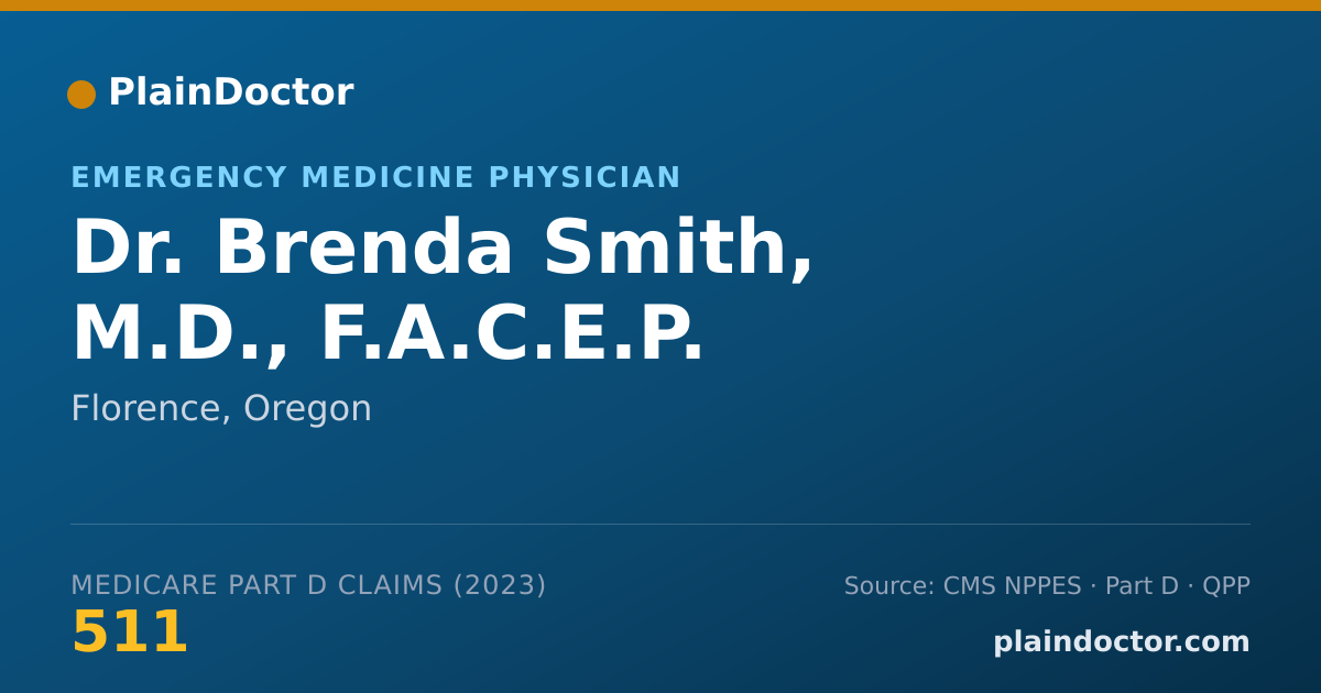 Shareable card for Brenda Smith, M.D., F.A.C.E.P. - Emergency Medicine Physician, Florence, OR