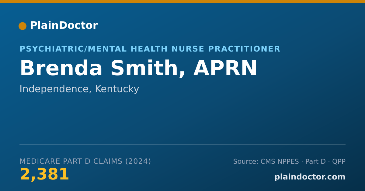 Shareable card for Brenda Smith, APRN - Psychiatric/Mental Health Nurse Practitioner, Independence, KY