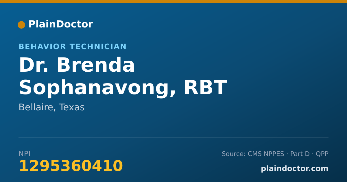 Shareable card for Brenda Sophanavong, RBT - Behavior Technician, Bellaire, TX
