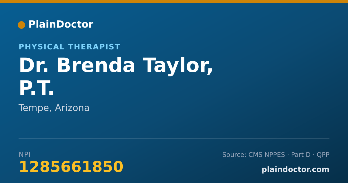 Shareable card for Brenda Taylor, P.T. - Physical Therapist, Tempe, AZ