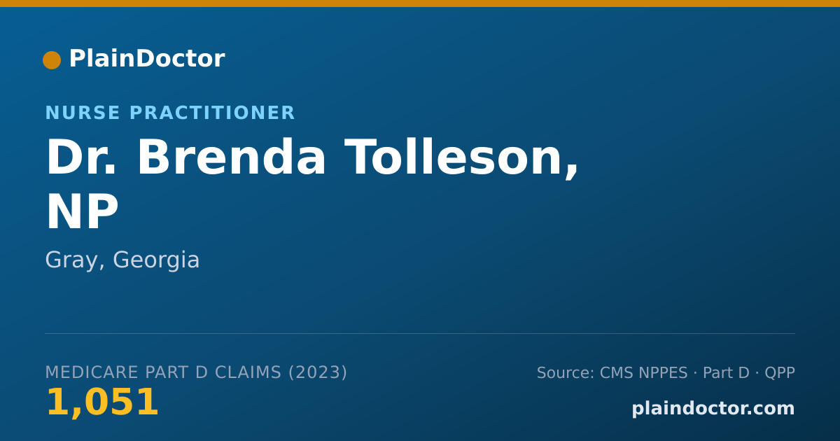 Shareable card for Brenda Tolleson, NP - Nurse Practitioner, Gray, GA