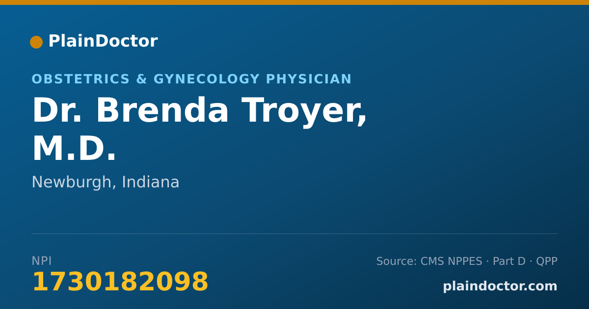 Shareable card for Brenda Troyer, M.D. - Obstetrics & Gynecology Physician, Newburgh, IN