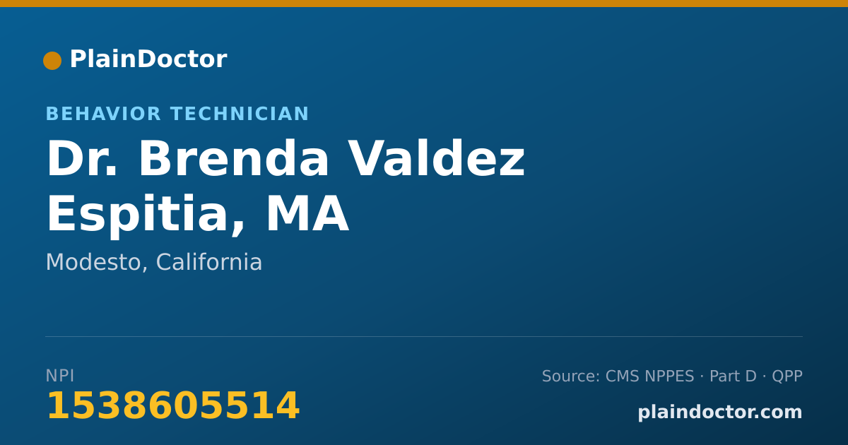 Shareable card for Brenda Valdez Espitia, MA - Behavior Technician, Modesto, CA