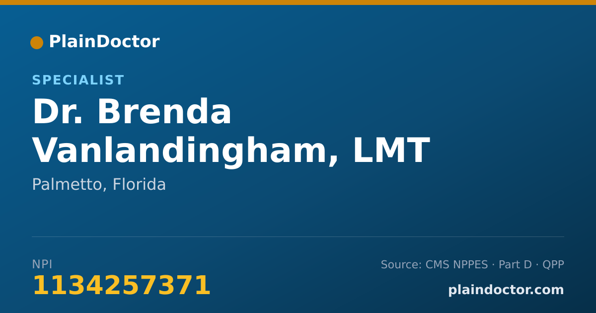 Shareable card for Brenda Vanlandingham, LMT - Specialist, Palmetto, FL
