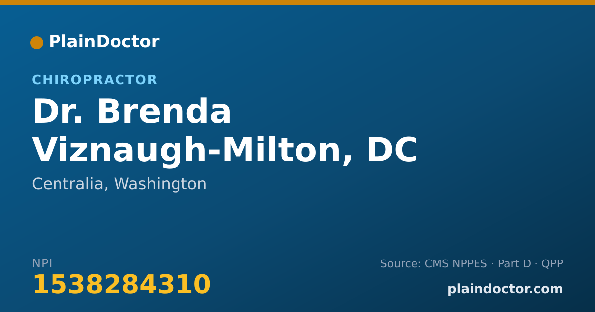 Shareable card for Brenda Viznaugh-Milton, DC - Chiropractor, Centralia, WA