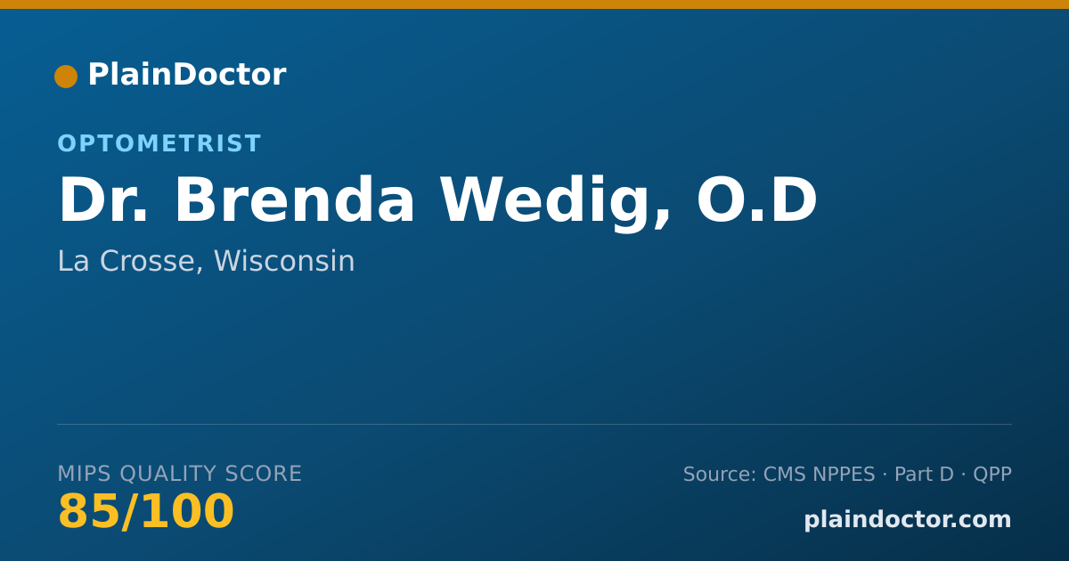 Shareable card for Brenda Wedig, O.D - Optometrist, La Crosse, WI