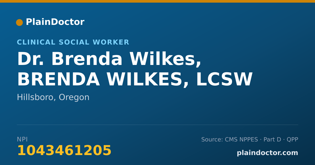 Shareable card for Brenda Wilkes, BRENDA WILKES, LCSW - Clinical Social Worker, Hillsboro, OR
