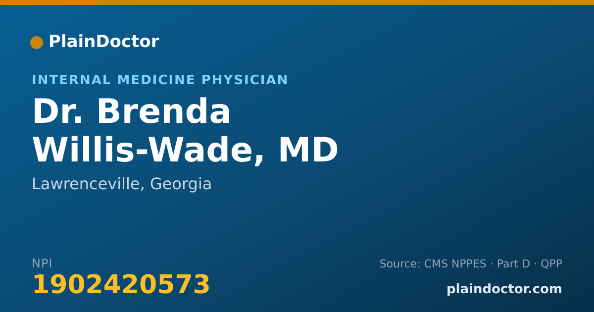 Shareable card for Brenda Willis-Wade, MD - Internal Medicine Physician, Lawrenceville, GA