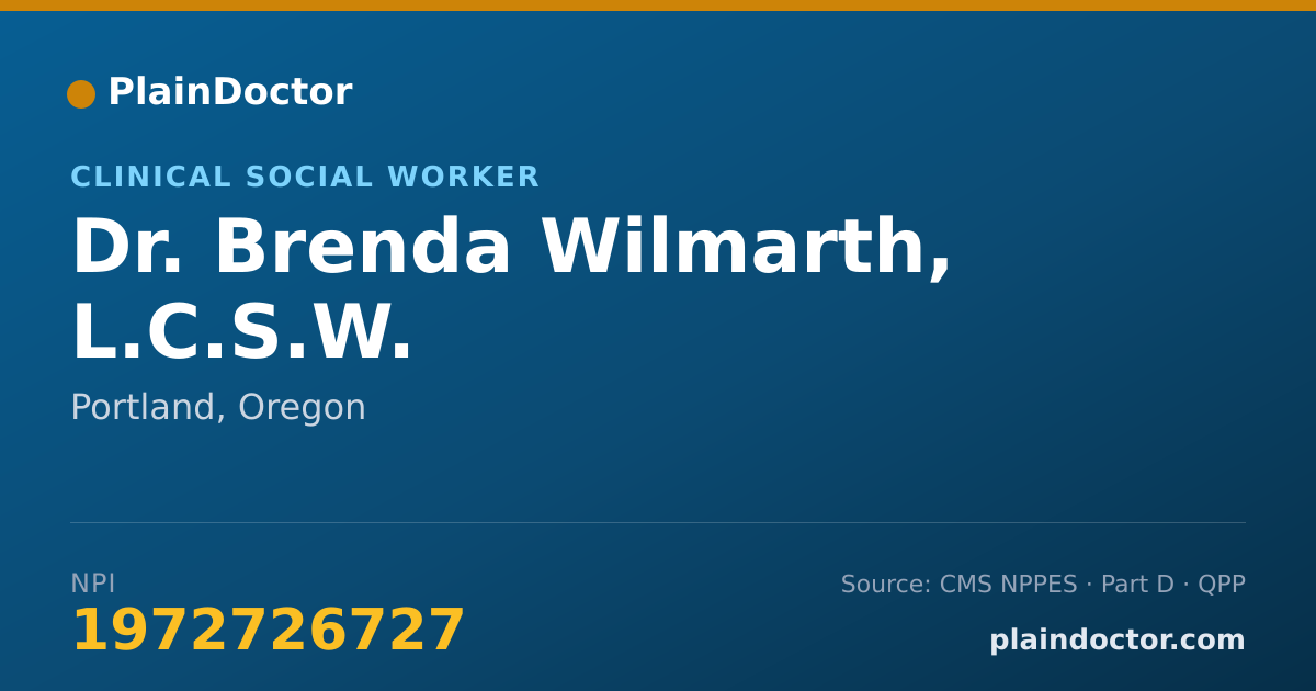 Shareable card for Brenda Wilmarth, L.C.S.W. - Clinical Social Worker, Portland, OR